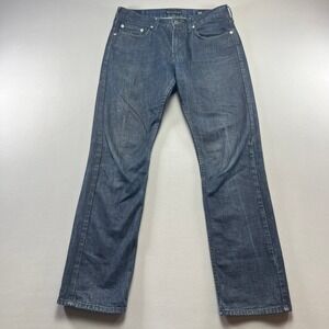 Bullhead Denim Co. Slim Straight Jeans Mens 30x32 Blue Cotton Mid Rise Zip Fly